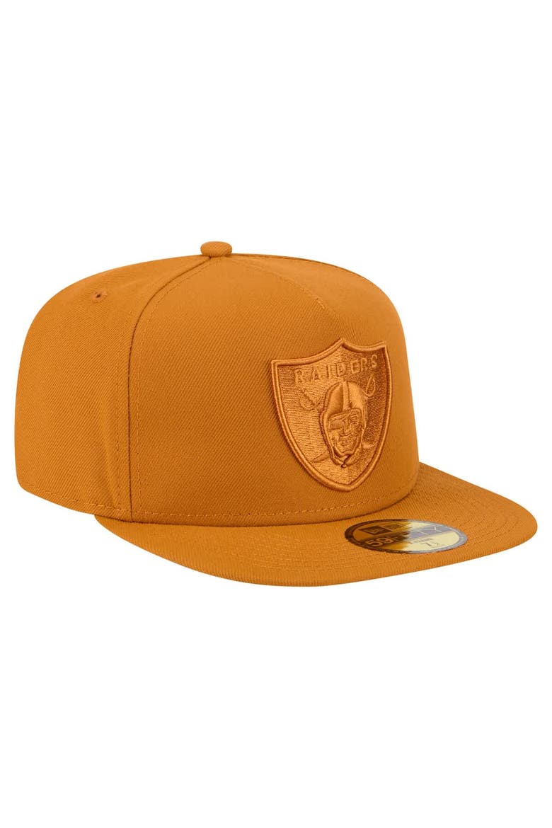 Men's New Era  Brown Las Vegas Raiders Color Pack A-Frame 59FIFTY Fitted Hat, Alternate, color, Brown