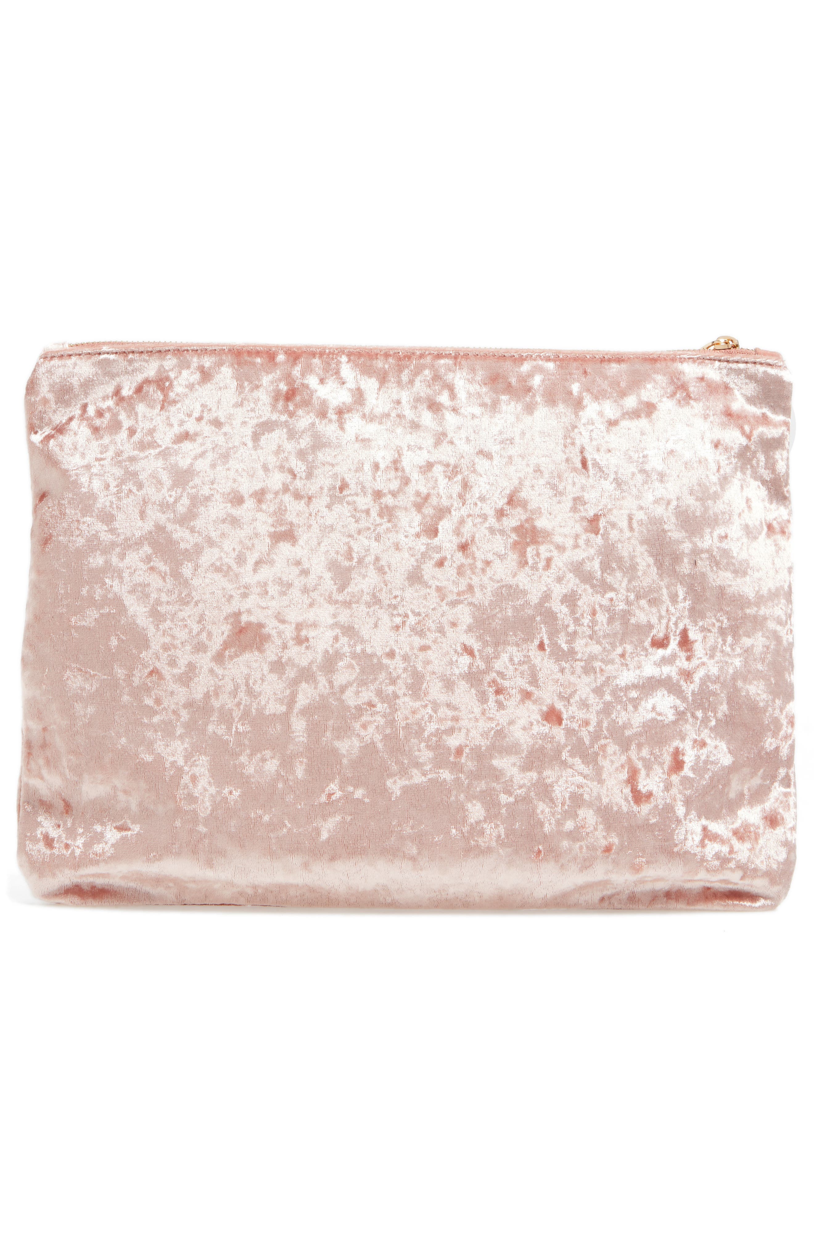 Velvet Clutch, Alternate, color, BLUSH