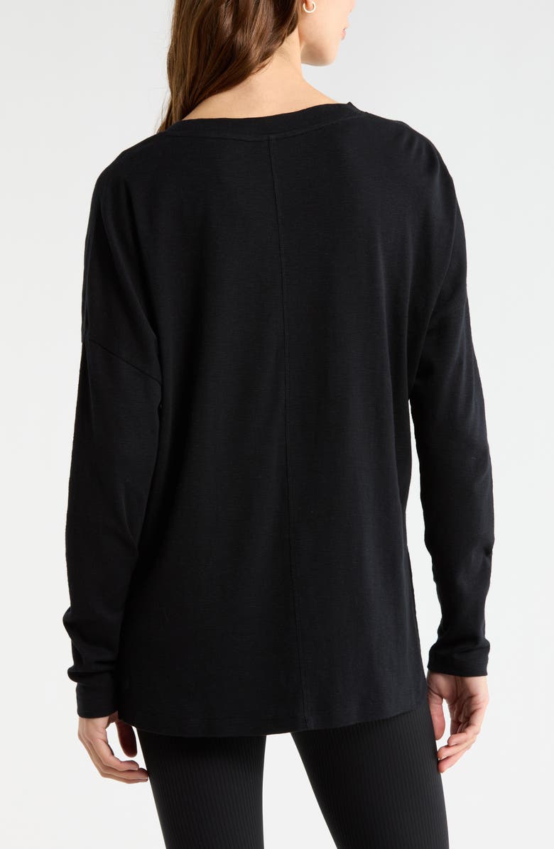 Zella Ease Up Long Sleeve T-Shirt, Alternate, color, Black