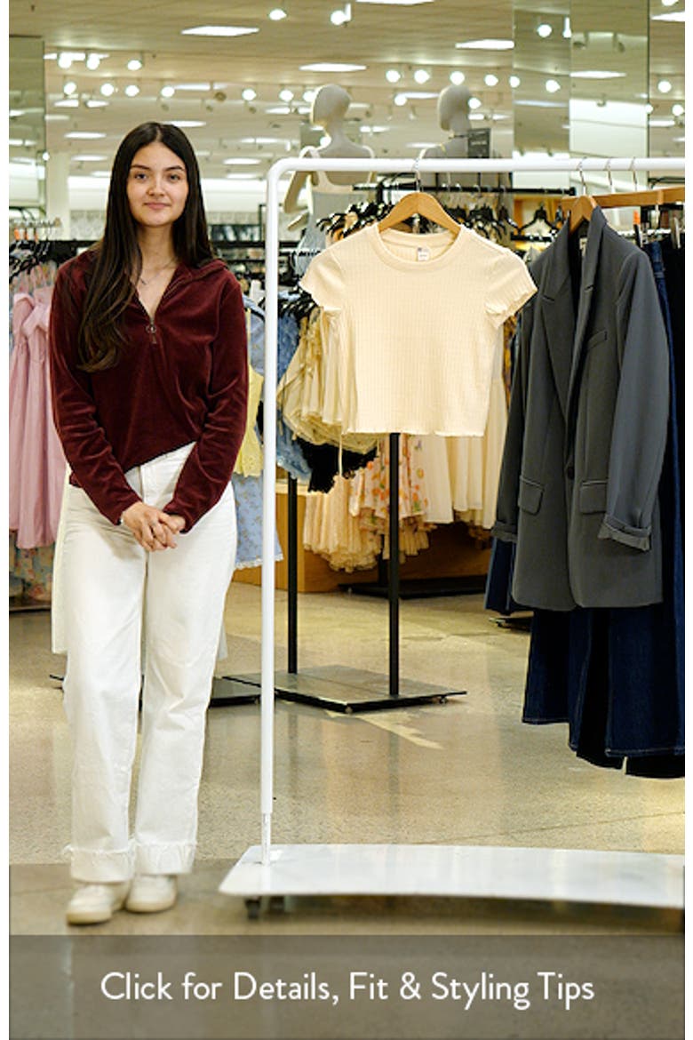 Shelly Rib Knit Lettuce Edge Crop T-Shirt video