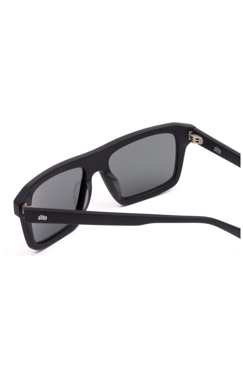 GT 59mm Polarized Square Sunglasses, Alternate, color, BLACK