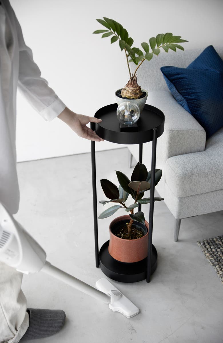 Yamazaki Rolling Two-Tier Plant Stand, Alternate, color, Black