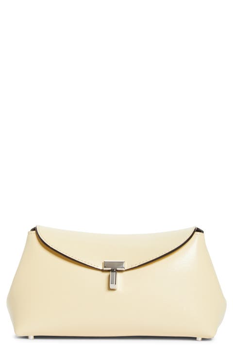 Mini T-Lock Leather Clutch