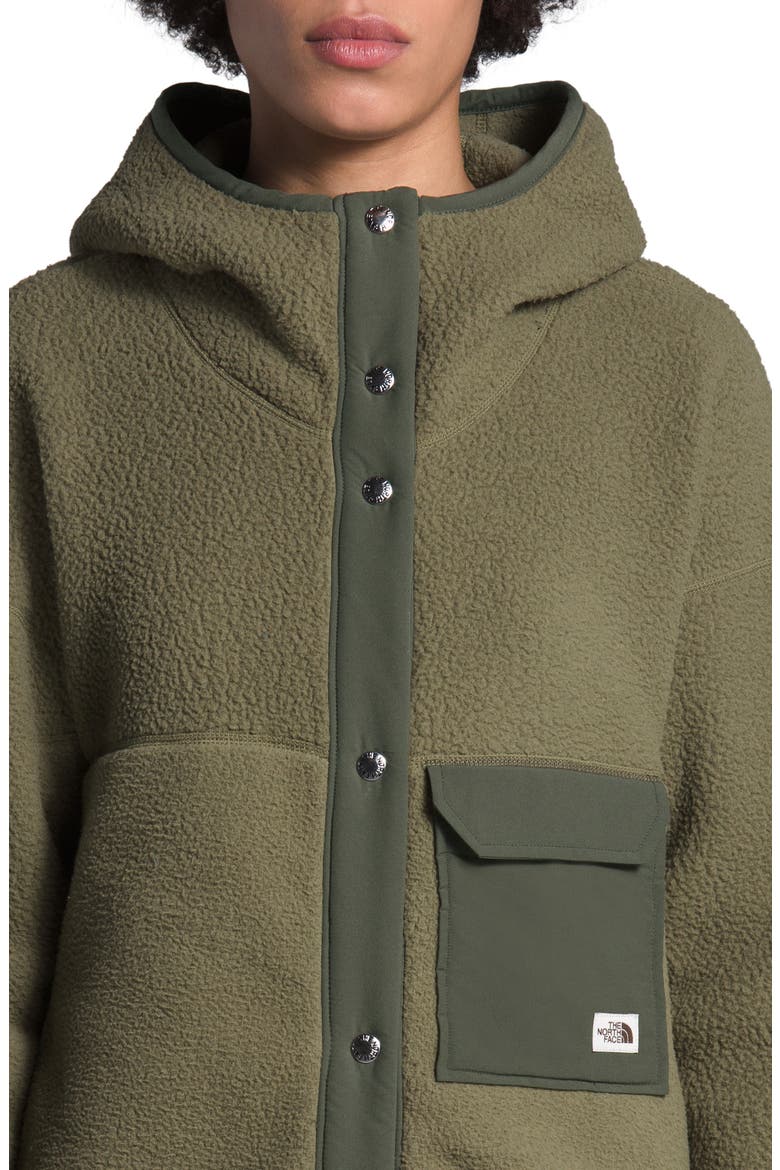 Mashup Fleece Hooded Coat, Alternate, color, BURNT OLIVE GRN/NEW TAUPE GRN
