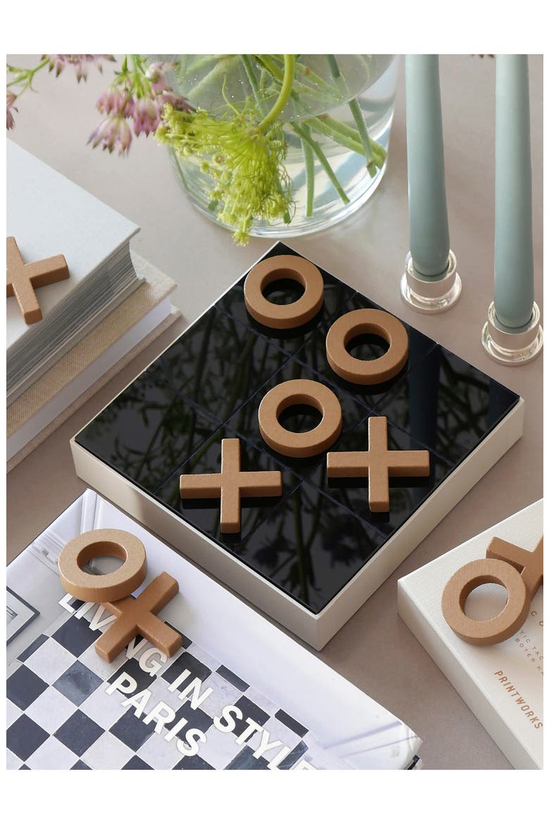 Tic-Tac-Toe Board Game, Alternate, color, BEIGE/ MULTI