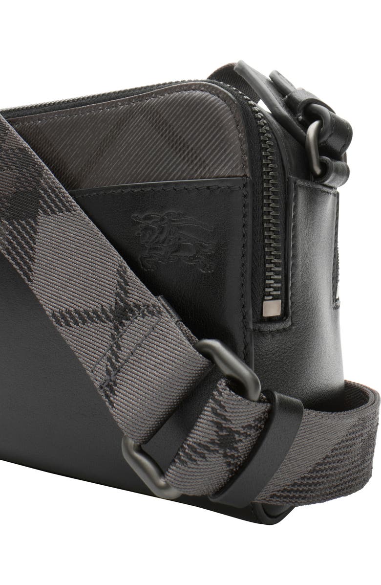 Burberry Pop Check Crossbody Bag, Alternate, color, Black/Iron Grey