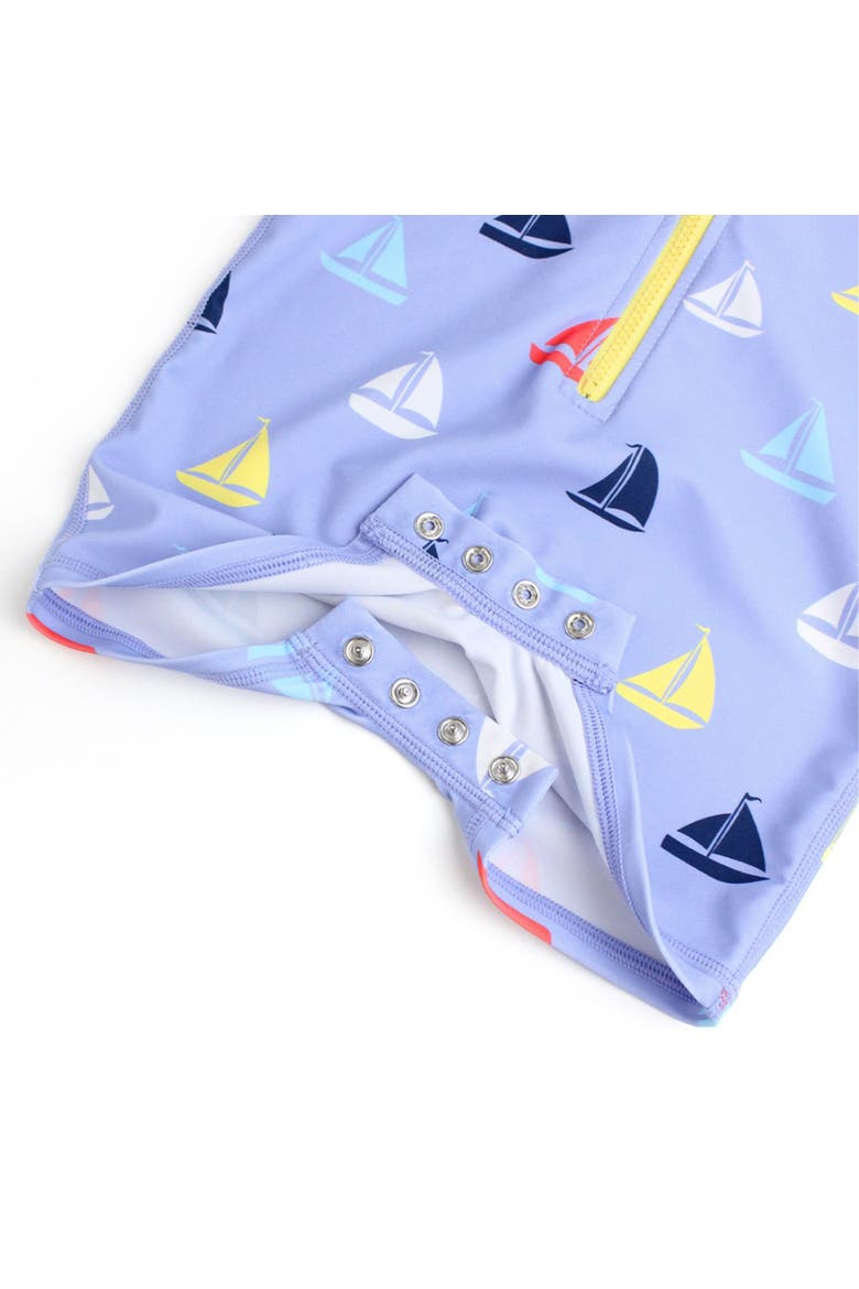 Boys Long Sleeve One Piece Rash Guard, Alternate, color, Down By The Bay