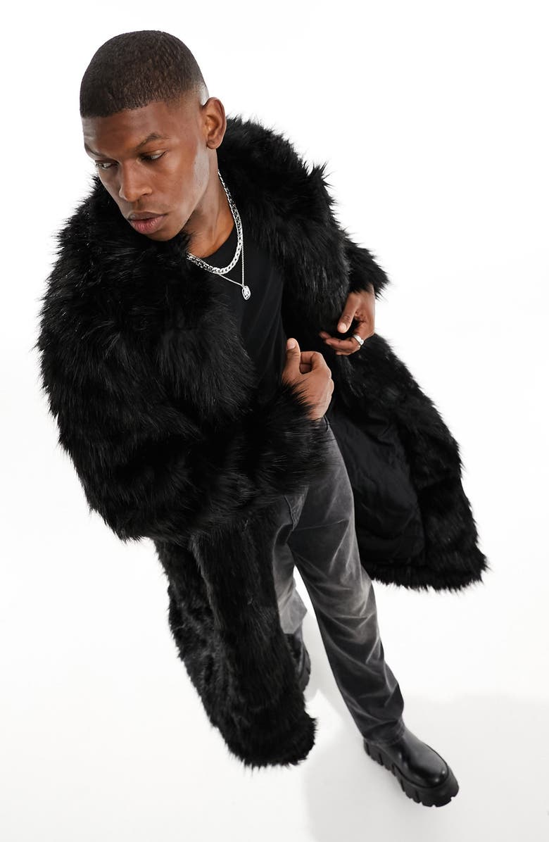 ASOS DESIGN Oversize Faux Fur Coat, Alternate, color,