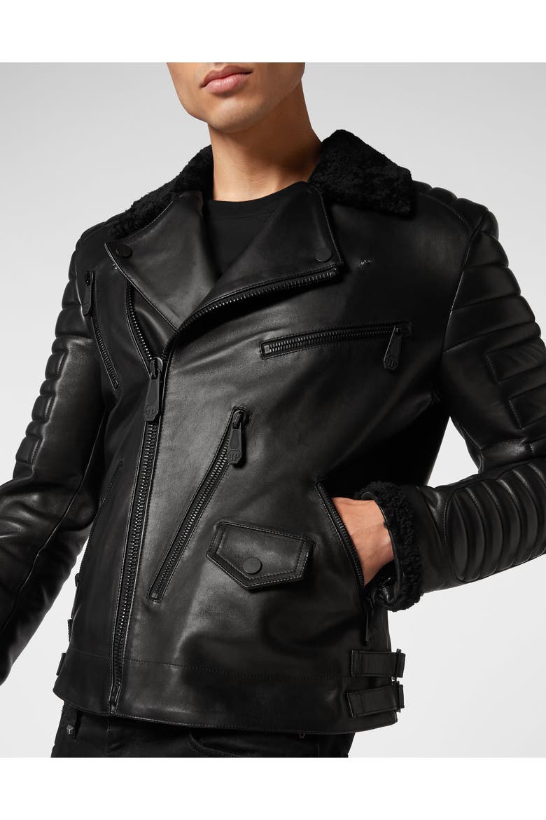 Leather Biker Gothic Plein Men, Alternate, color, black