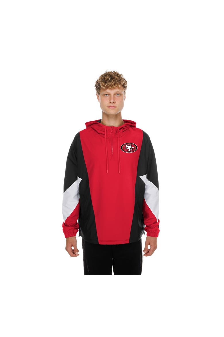Men's New Era  Scarlet San Francisco 49ers Quarter-Zip Windbreaker Jacket, Main, color, Scarlet