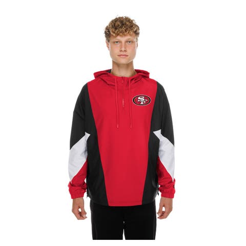 Men's New Era  Scarlet San Francisco 49ers Quarter-Zip Windbreaker Jacket