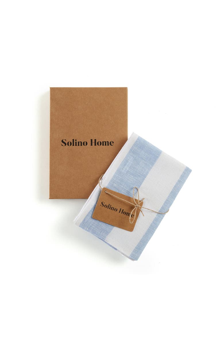 Solino Home Linen Kitchen Towels - Cabana Stripe, Alternate, color, Sky Blue And White