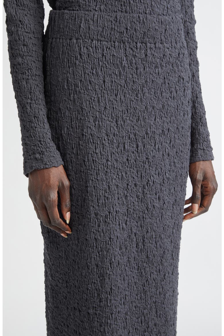 Smocked Cotton Blend Midi Skirt, Alternate, color, GRAPHITE