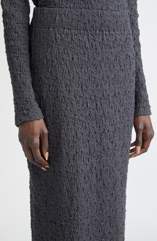 Vince Smocked Cotton Blend Midi Skirt In Gray