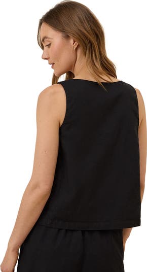 Pact Canopy Linen Square Neck Tank Made with Organic Cotton