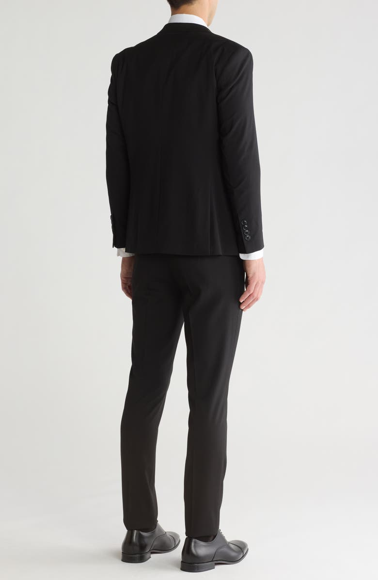 Gino Vitale Skinny Fit Solid Stretch Three Piece Suit, Alternate, color, Black