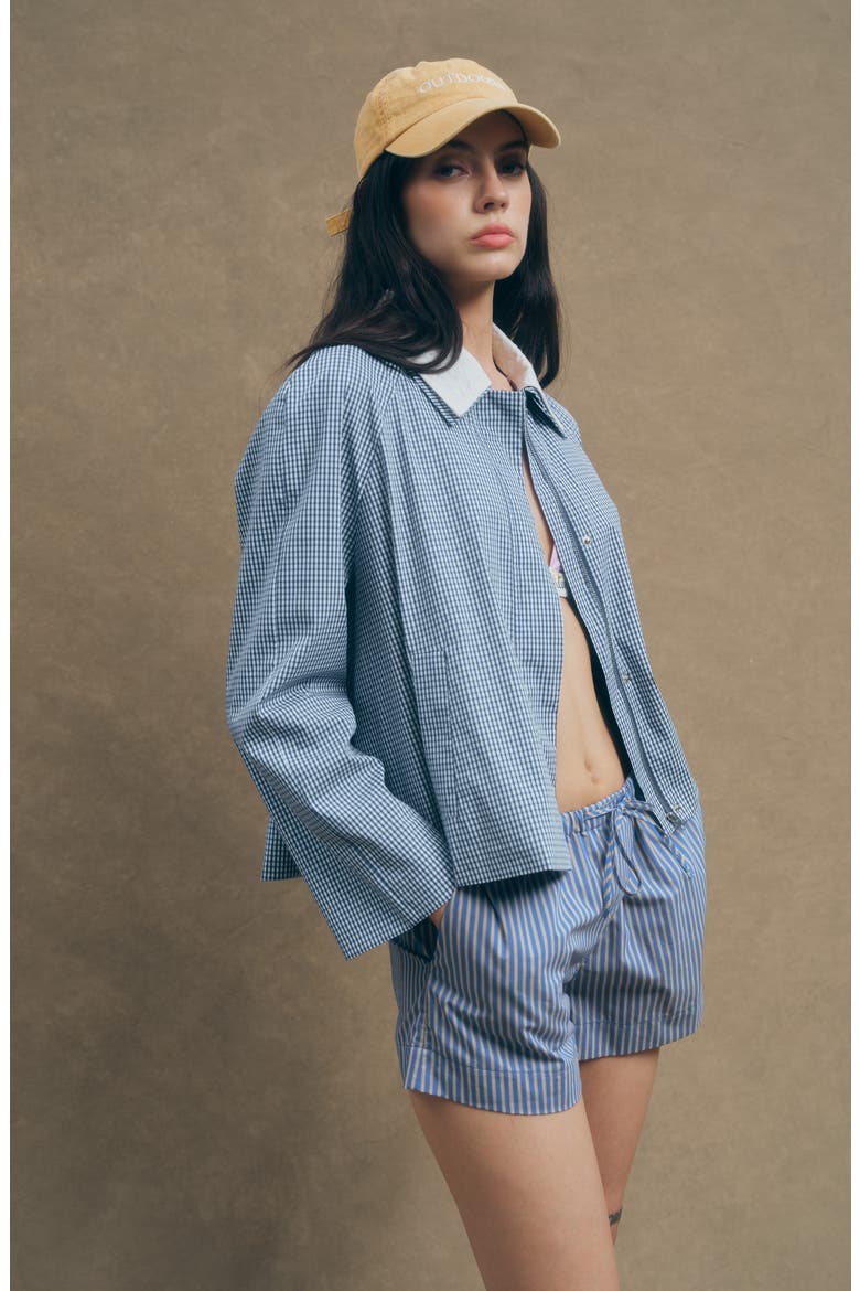 Milton Cotton Gingham Jacket, Alternate, color, NAVY PLAID