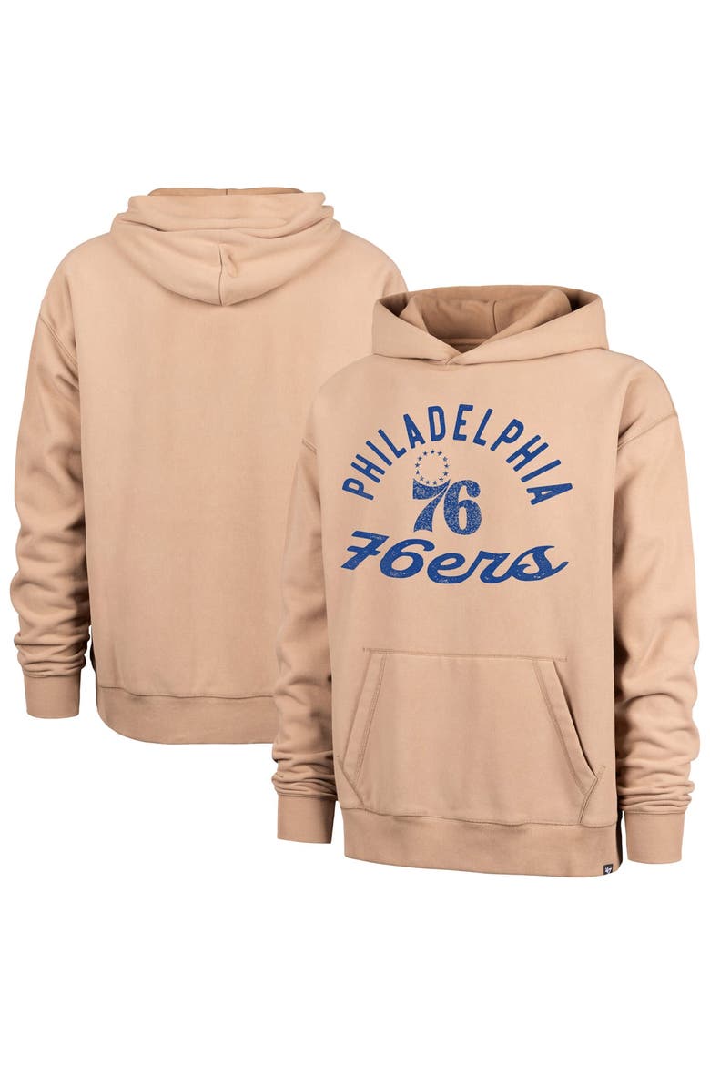Men's '47  Khaki Philadelphia 76ers Dusted Bowline River Hoodie, Main, color, Khaki