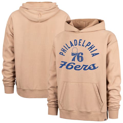 Men's '47  Khaki Philadelphia 76ers Dusted Bowline River Hoodie