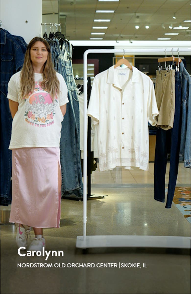 Pina Palms Embroidered Silk Camp Shirt, sales video thumbnail