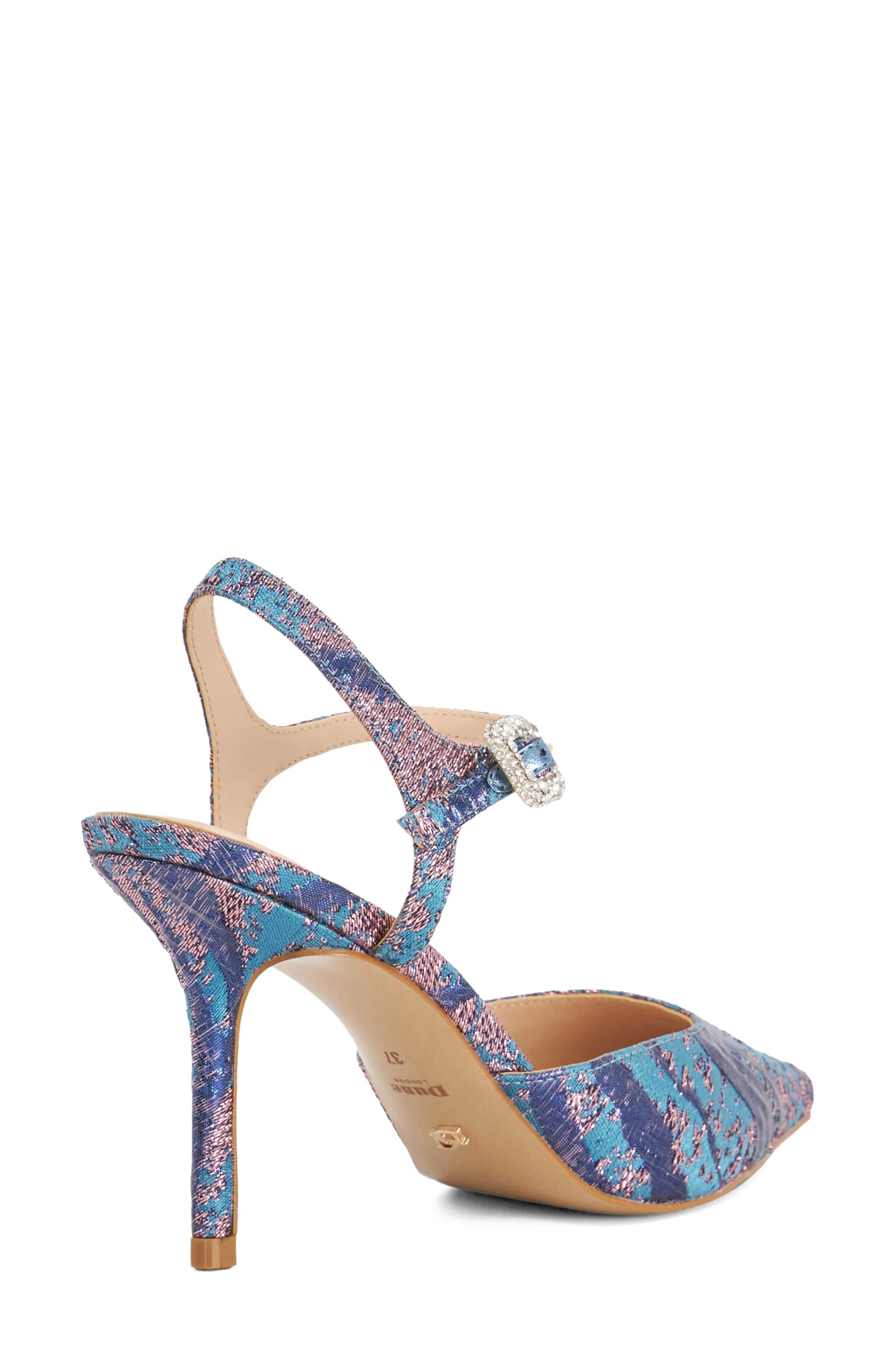 Channel Ankle Strap Pointed Toe Pump, Alternate, color, TEAL