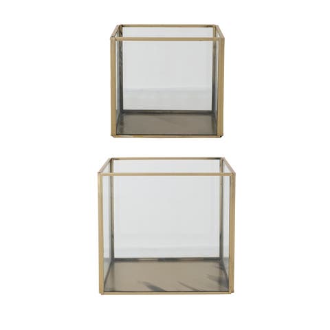 Glass & Metal Containers, Set of 2