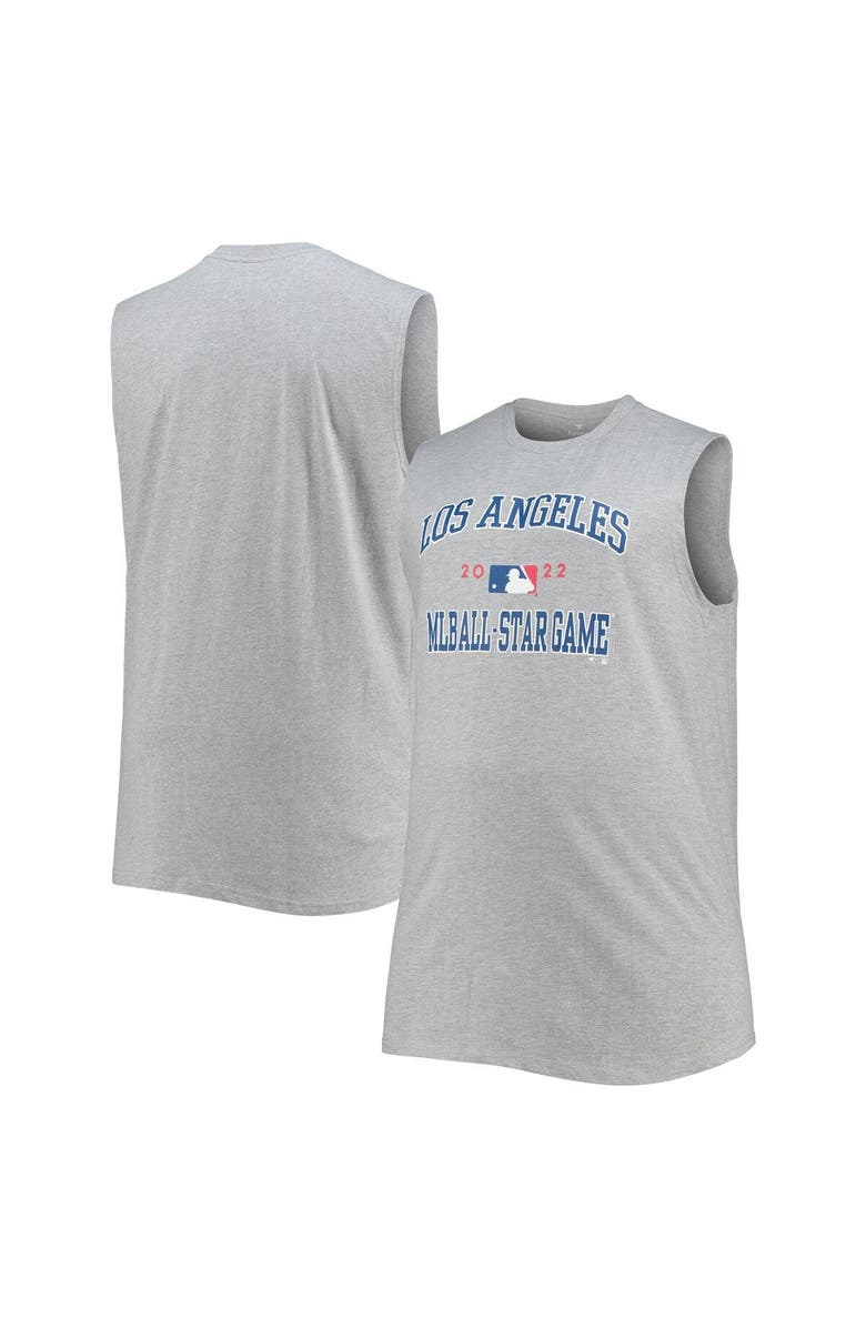 PROFILE Men's Heathered Gray 2022 MLB All-Star Game Big & Tall Sleepwear Muscle Tank Top, Main, color, Heather Gray