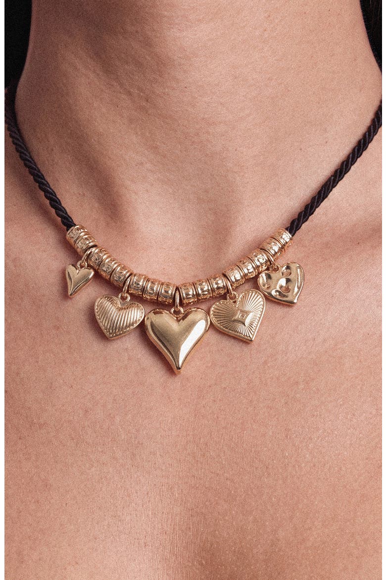 Heart Cord Pendant Necklace, Alternate, color, GOLD