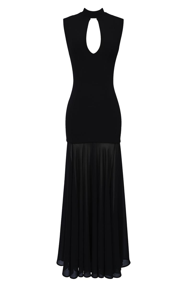 HOUSE OF CB Raphaella Stretch Crepe Mermaid Gown, Alternate, color, Black