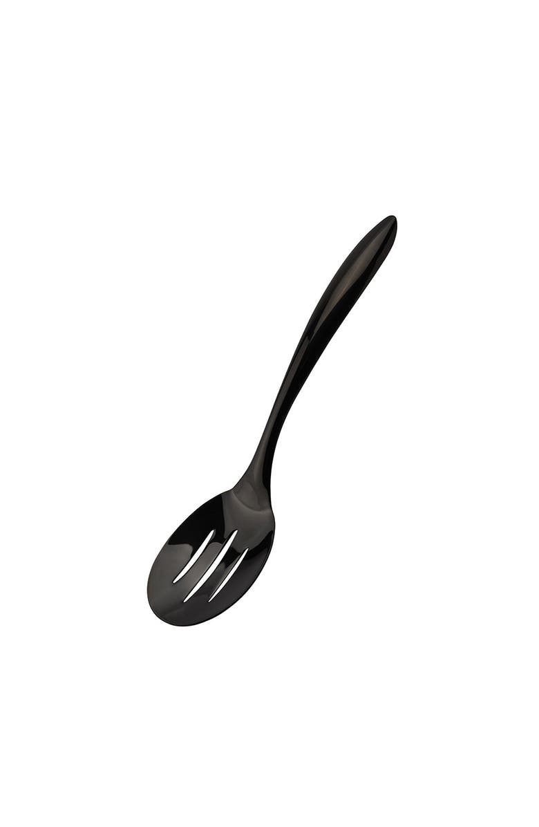 CUISIPRO Black Tempo Noir Mirror Finished Slotted Spoon, 10 inch, Main, color, Black