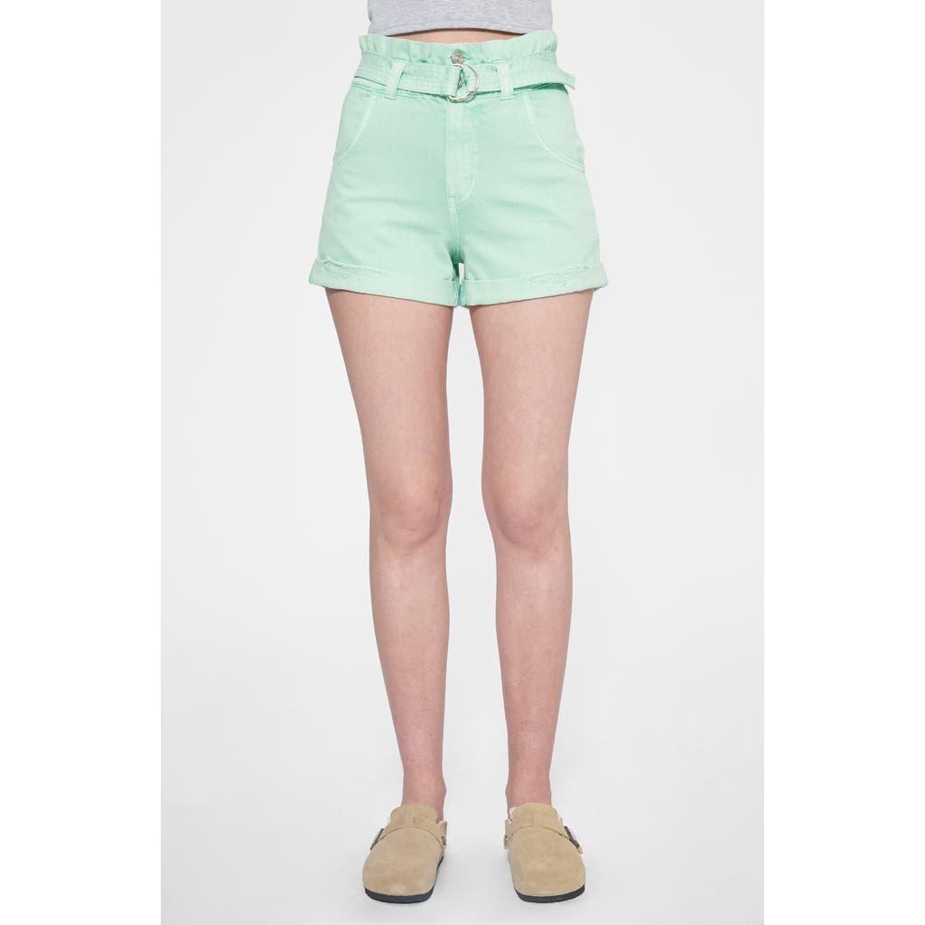 Bayeas Belted High Waist Denim Shorts In White