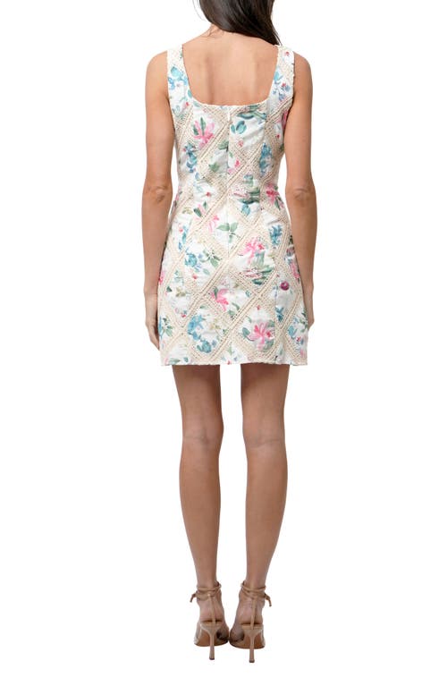 Adelyn Rae Vera Lace Trim Minidress In White