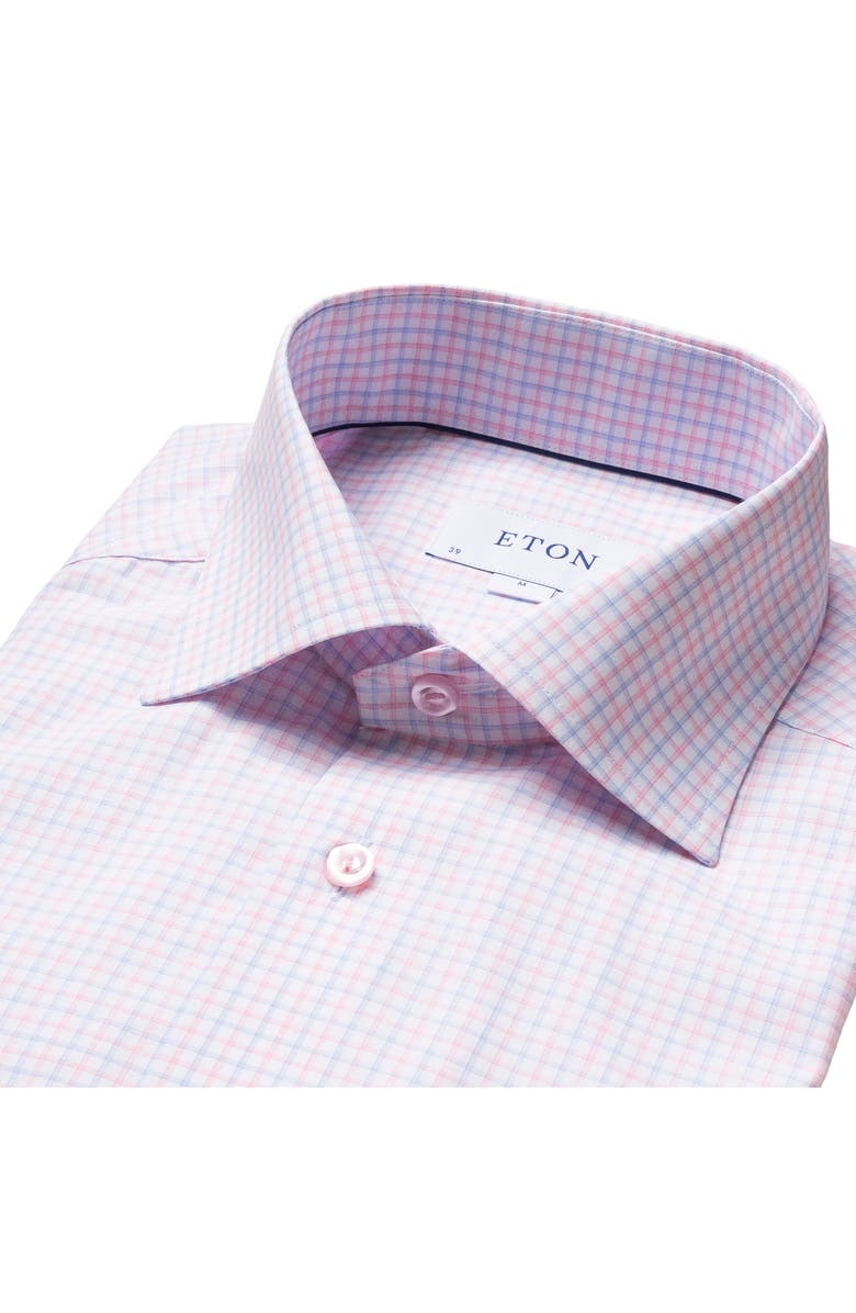 Eton Slim Fit Check Dress Shirt, Alternate, color, 