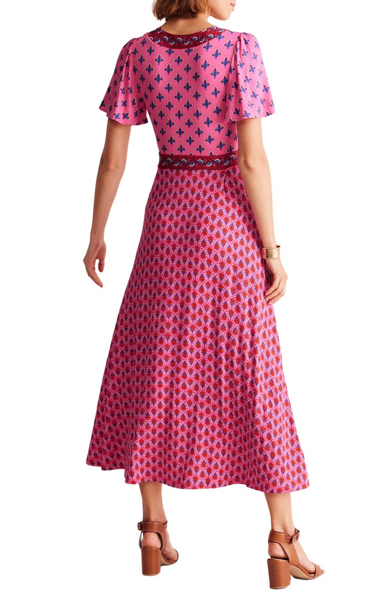 Boden Flutter Sleeve Jersey Maxi Dress, Alternate, color,