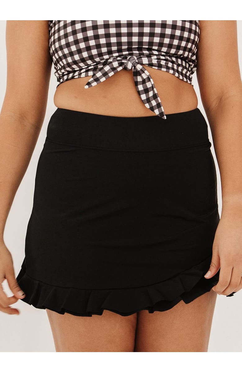 Lime Ricki Swimwear Ultra High-Waist Skirt w/ Bottoms, Main, color, Black