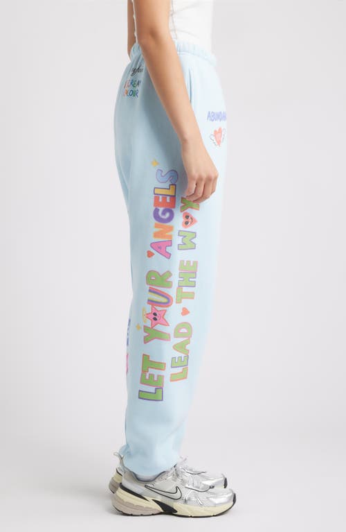 The Mayfair Group Angels All Around Fleece Graphic Joggers In Blue