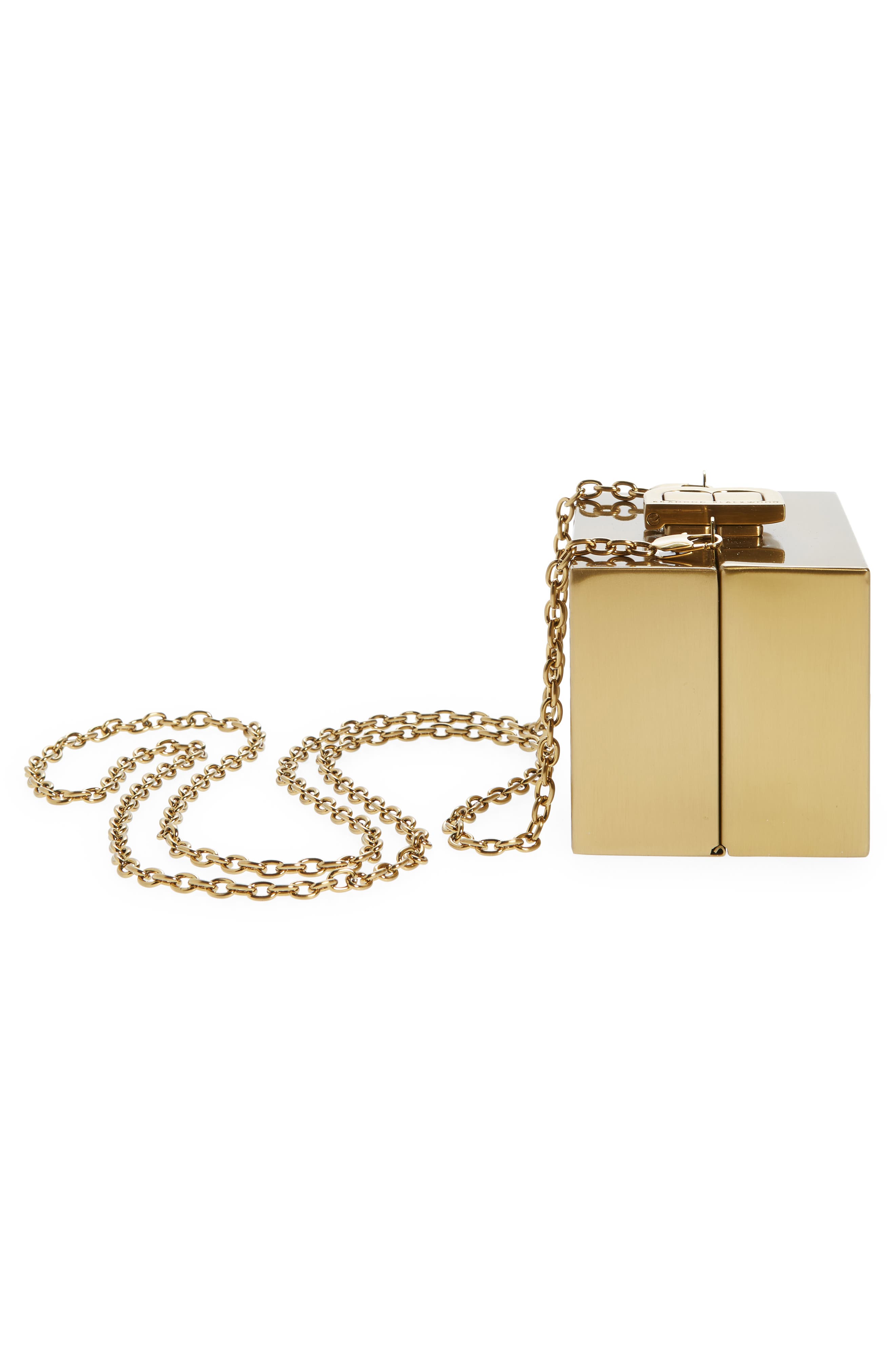 Brandon Blackwood Mini Metal Minaudière, Alternate, color, 