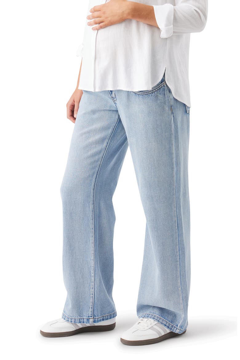 Billie Elastic Wide Leg Maternity Jeans, Alternate, color, Light Wash