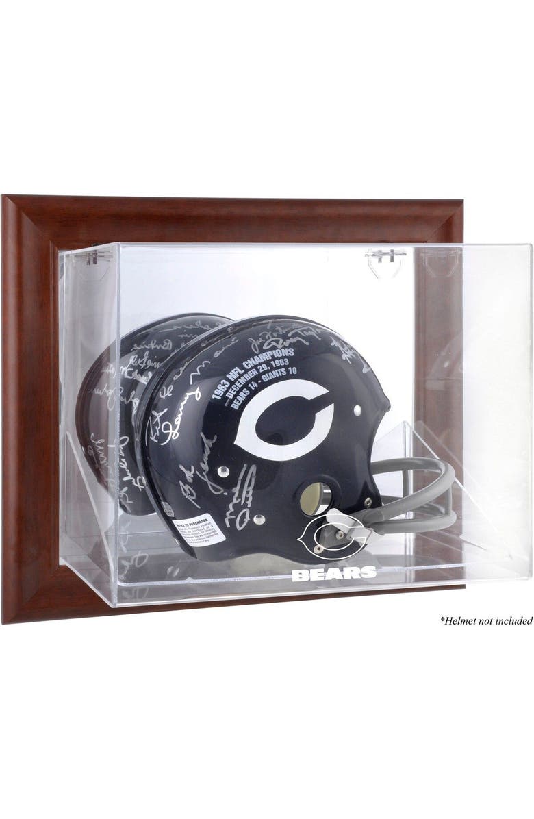 FANATICS AUTHENTIC Chicago Bears Brown Framed Wall-Mountable Logo Helmet Case, Main, color, 