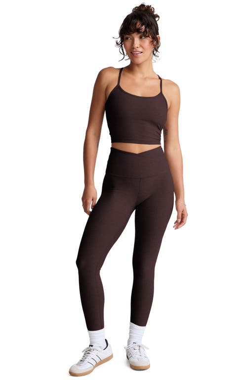 Beyond Yoga At Your Leisure Space Dye High Waist Midi Leggings In Brown