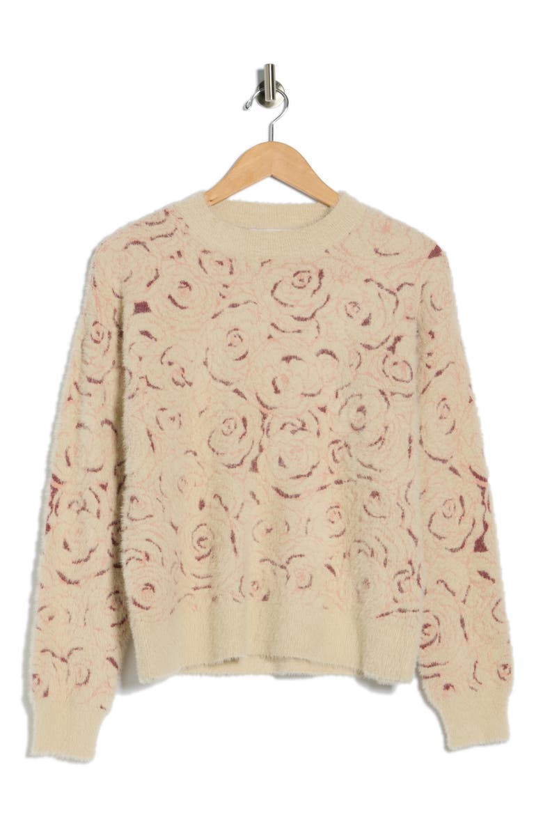 Yummy Eyelash Crewneck Sweater, Alternate, color, OATMEAL
