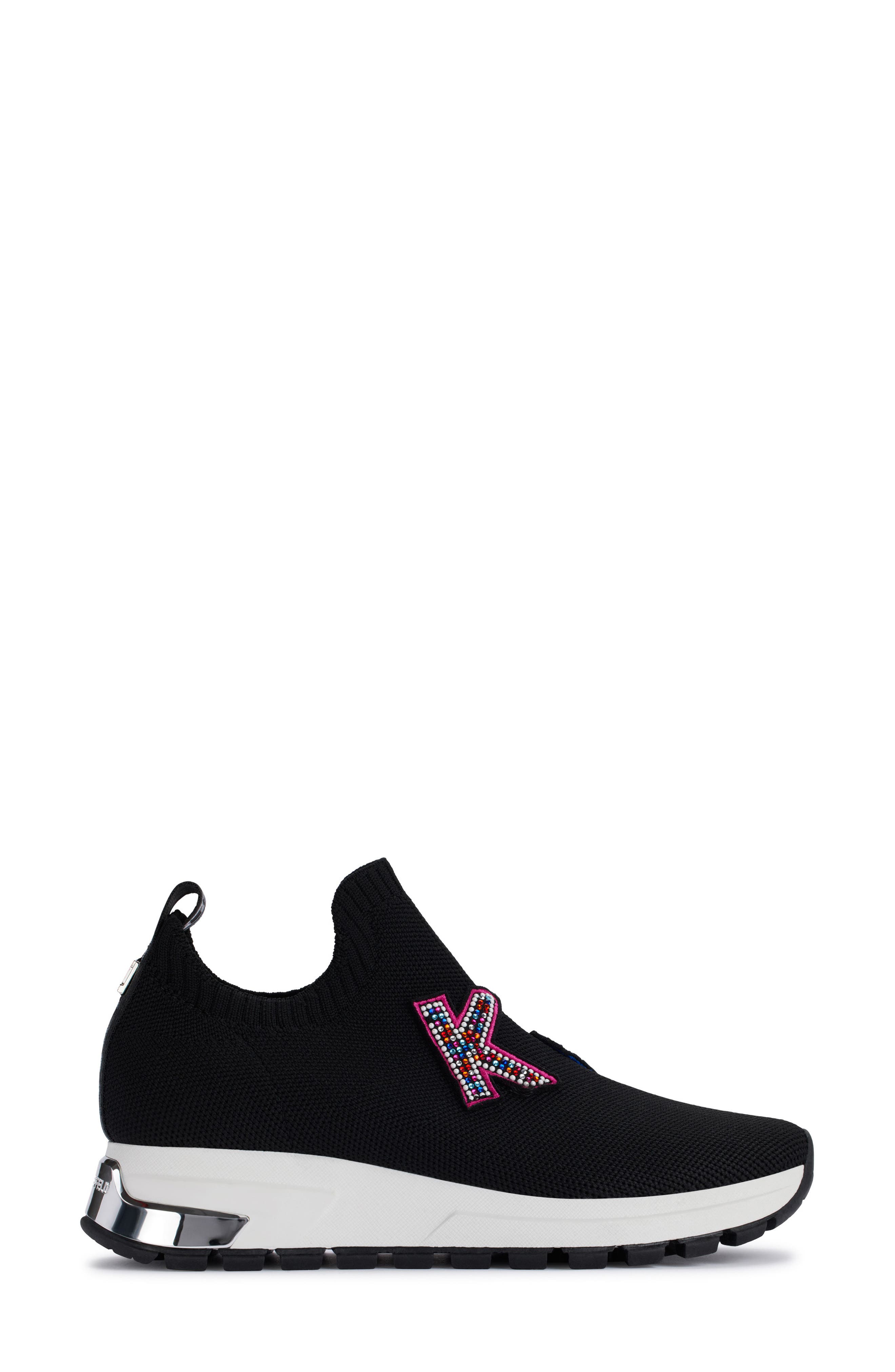 KARL LAGERFELD PARIS Mirren Slip-On Wedge Sneaker, Alternate, color, Black