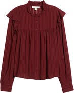 Treasure 
Bond Ruffle Button-Up Shirt