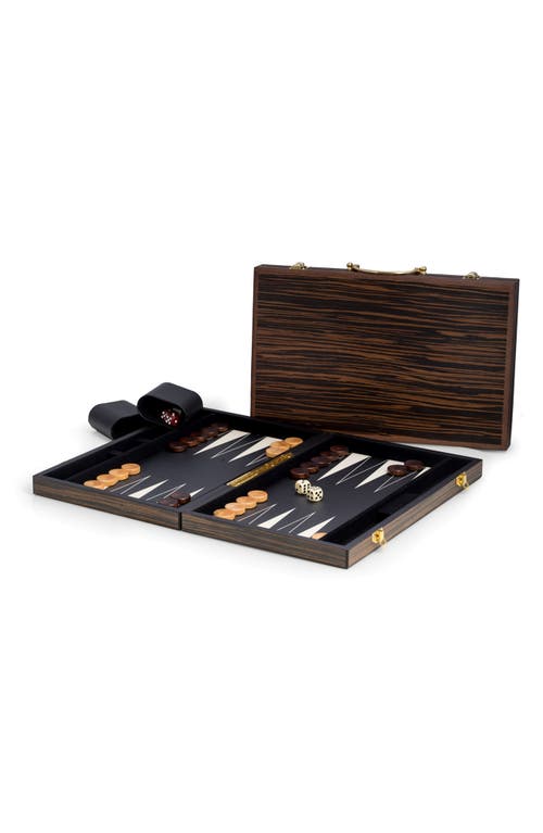 Bey-berk Tabletop Backgammon Set In Brown Multi
