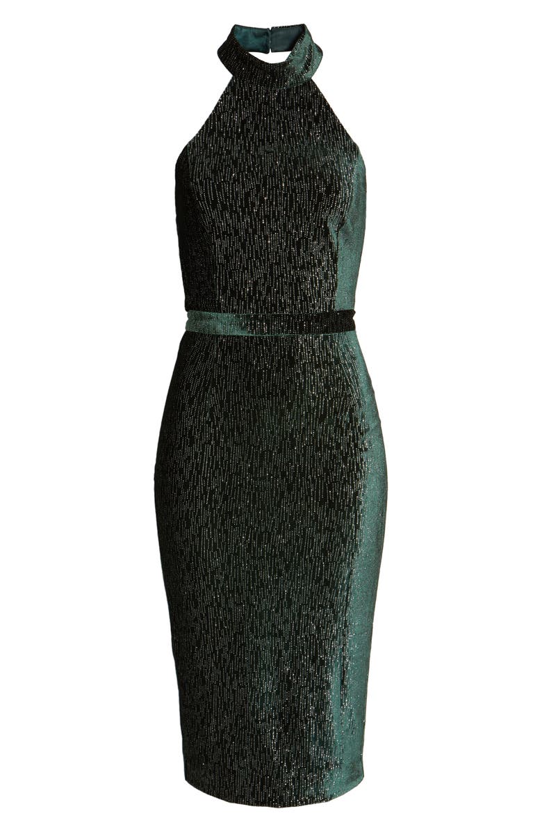 Lavish Alice Diamate Velvet Halter Neck Dress, Alternate, color, 