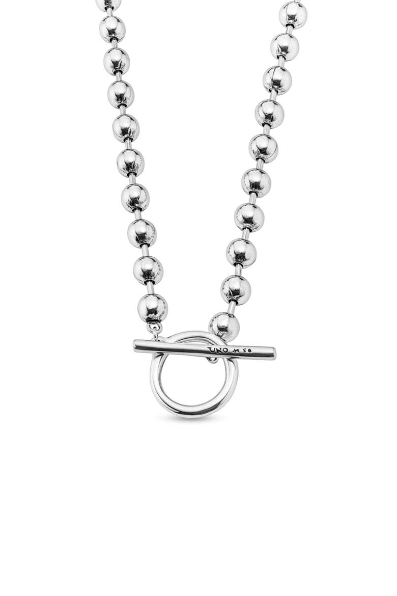 Long Link Bead Necklace, Alternate, color, Silver