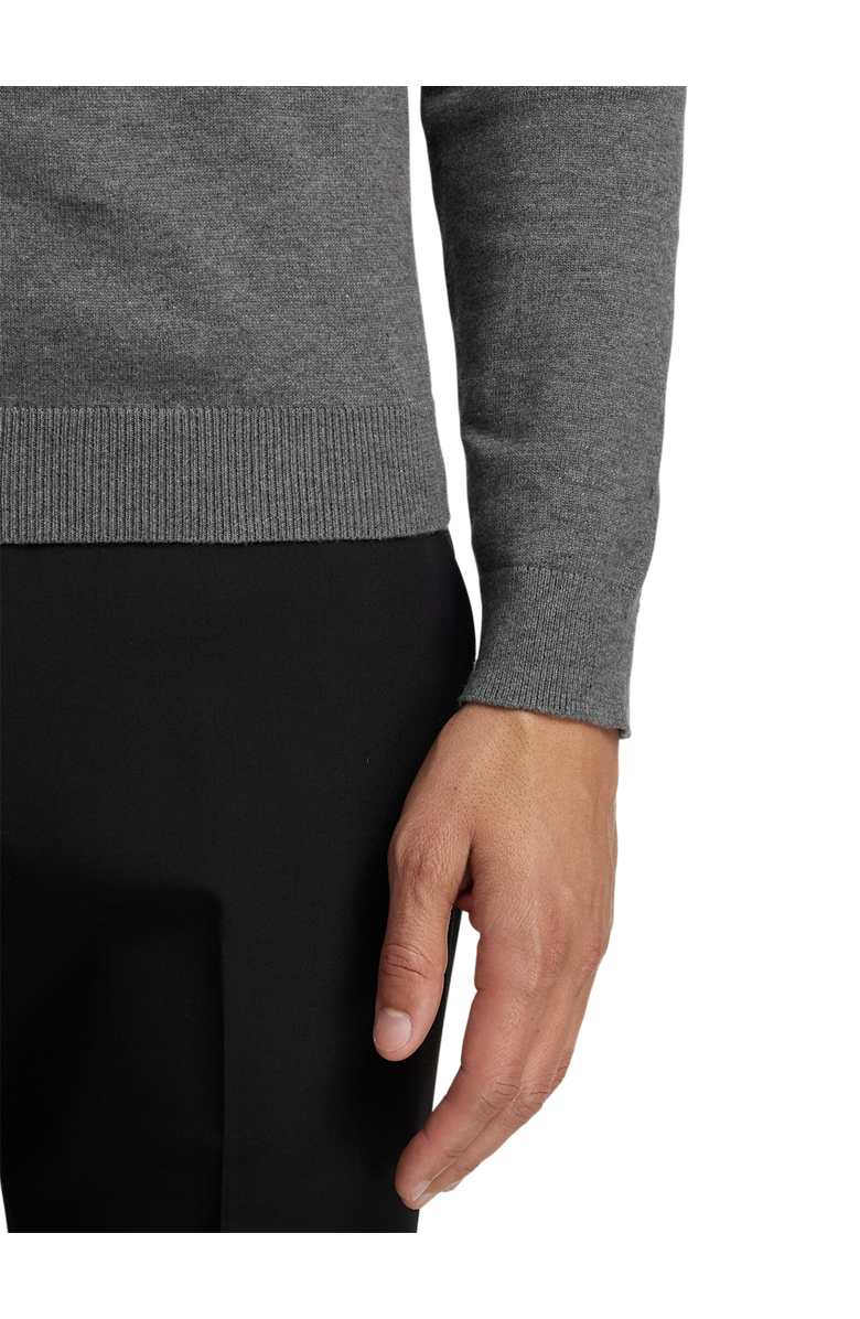 Paul Fredrick Supima Cotton Quarter Zip Mock Neck Sweater, Alternate, color, Medium Grey