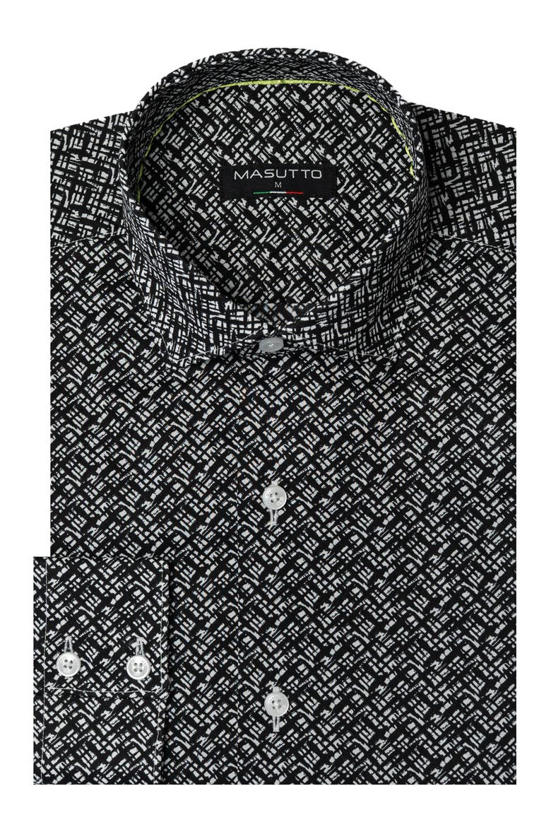 Pacino Button Down Long Sleeve Shirt, Main, color, Black