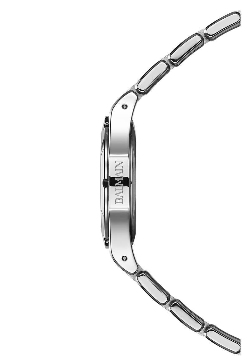 Be Balmain Diamond Moon Phase Bracelet Watch, 33mm, Alternate, color, STAINLESS STEEL