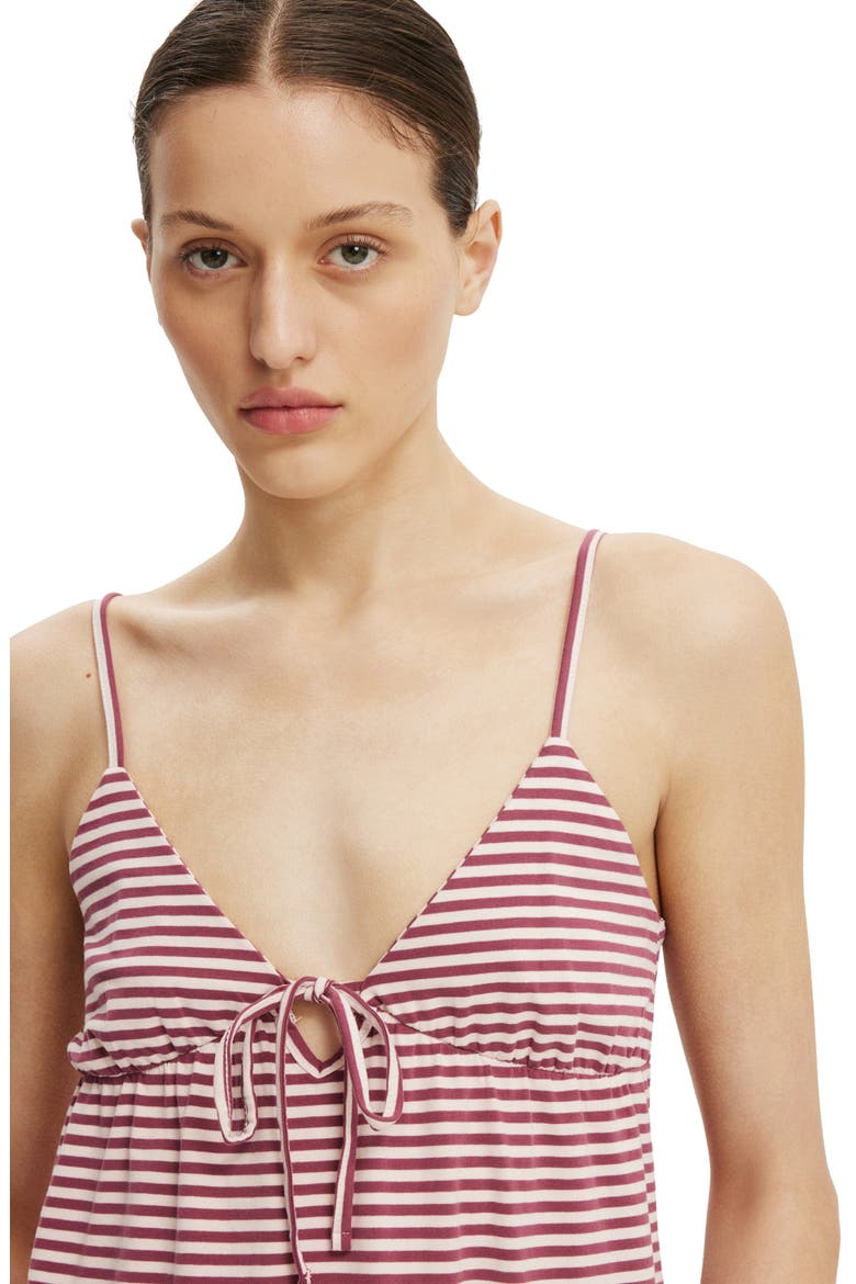 Women's Babydoll Cami, Alternate, color, Madi Stripe Rich Plum